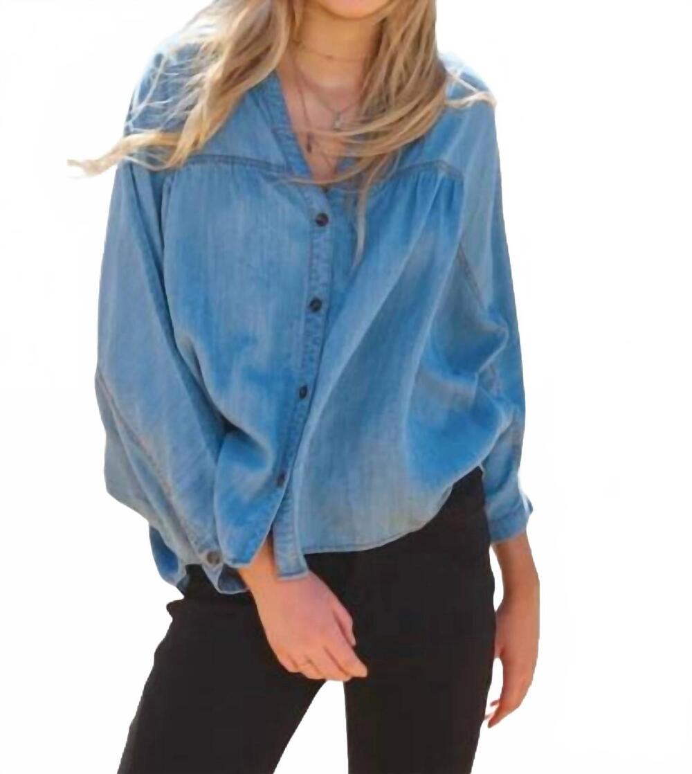 NEW ODDI denim button down shirt in chambray